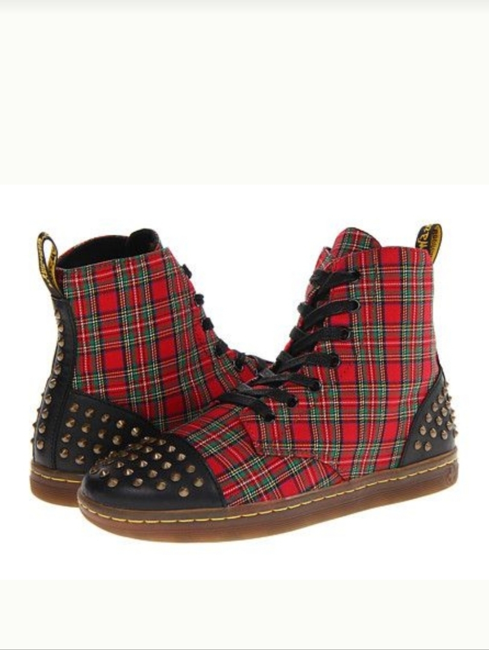 Rare Dr. Martens Hackstud Tartan Plaid Leather High Tops- 7